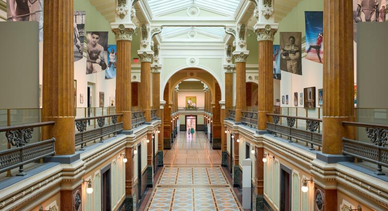 The Great Hall of the National Portrait Gallery in Washington, D.C. 