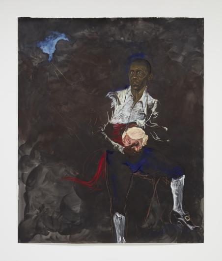 murky painting features Obama and Trump caricatures in iconic Othello scene