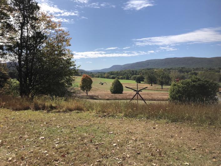Storm King Art Center. Field with di Suvero sculptures.
